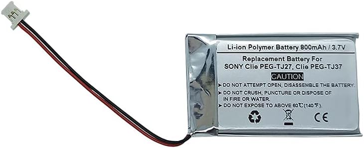 800mAh 3.7V Replacement Battery for Sony Clie PEG-TJ27, Clie PEG-TJ37, Sony Clie TJ25, TJ35, Clie PEG-T400, PEG-T410, PEG-T415, PEG-T425, PEG-T600, Sony UP553048-A6H