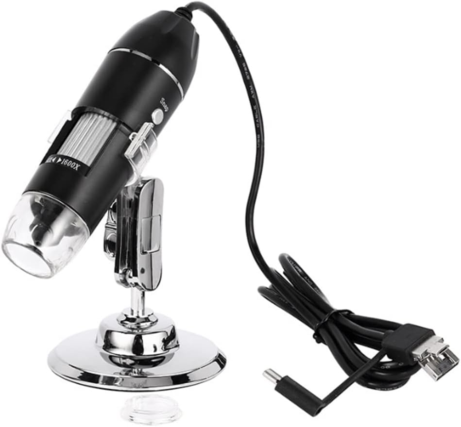1600X Digital Microscope Camera 3In1 USB Portable Elec Microscope for Soldering LED Magnifier for Cell Phone Repair, black, 500374361