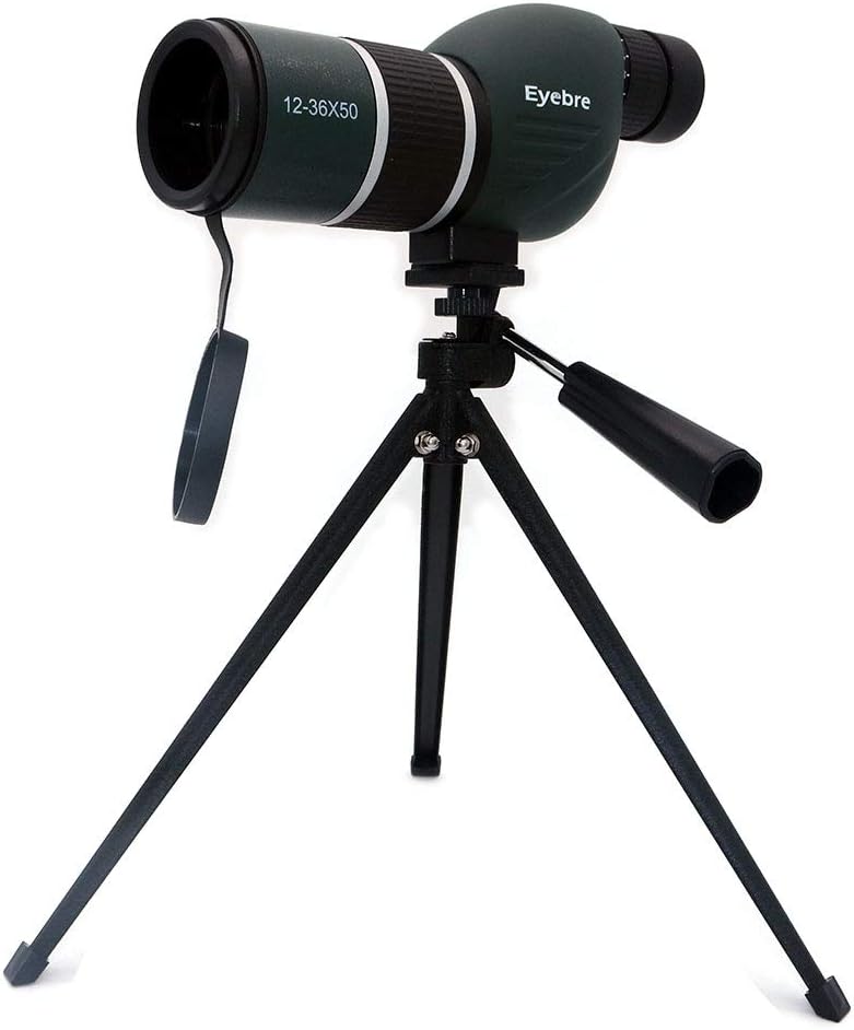 12-36X50 Spotting Scope Telescope and Tripod Set - Waterproof Zoom Single Tube Telescope Monocular for Birdwatching, Travel, Hunting, Fishing, Football Games Outdoor Concert