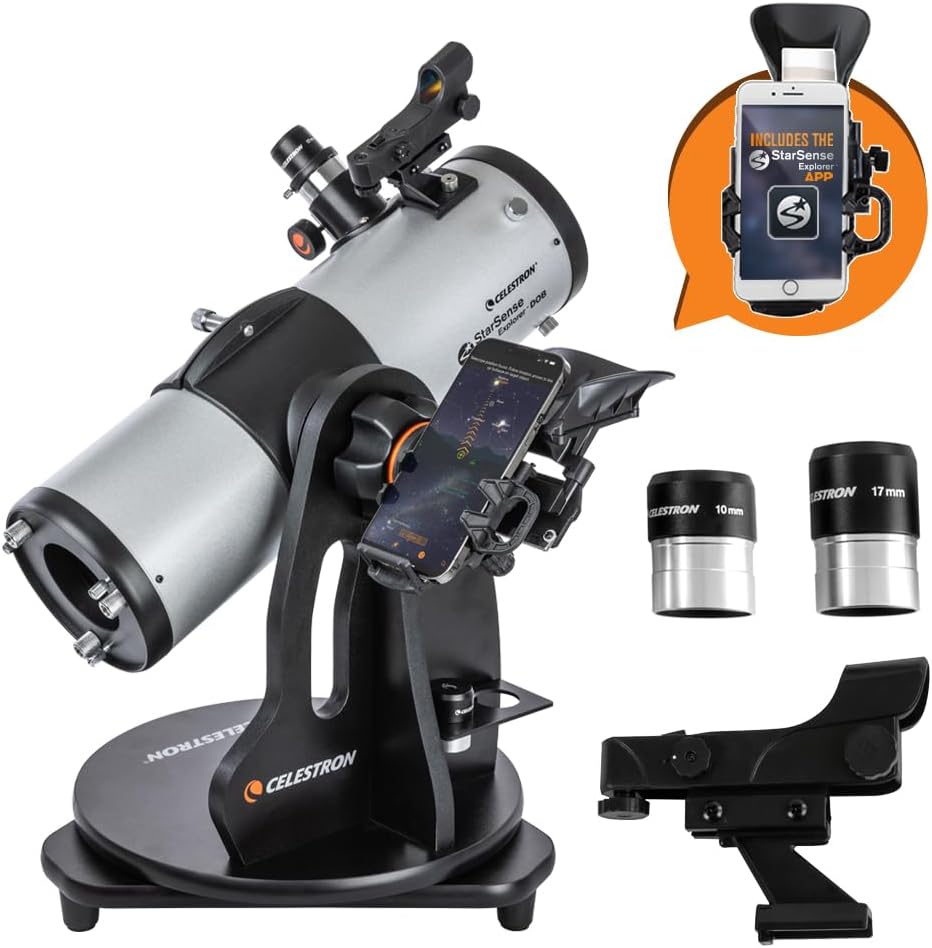 Celestron – StarSense Explorer 114mm Tabletop Dobsonian Smartphone App-Enabled Telescope – Works with StarSense App to Help You Find Nebulae, Planets & More – iPhone/Android Compatible