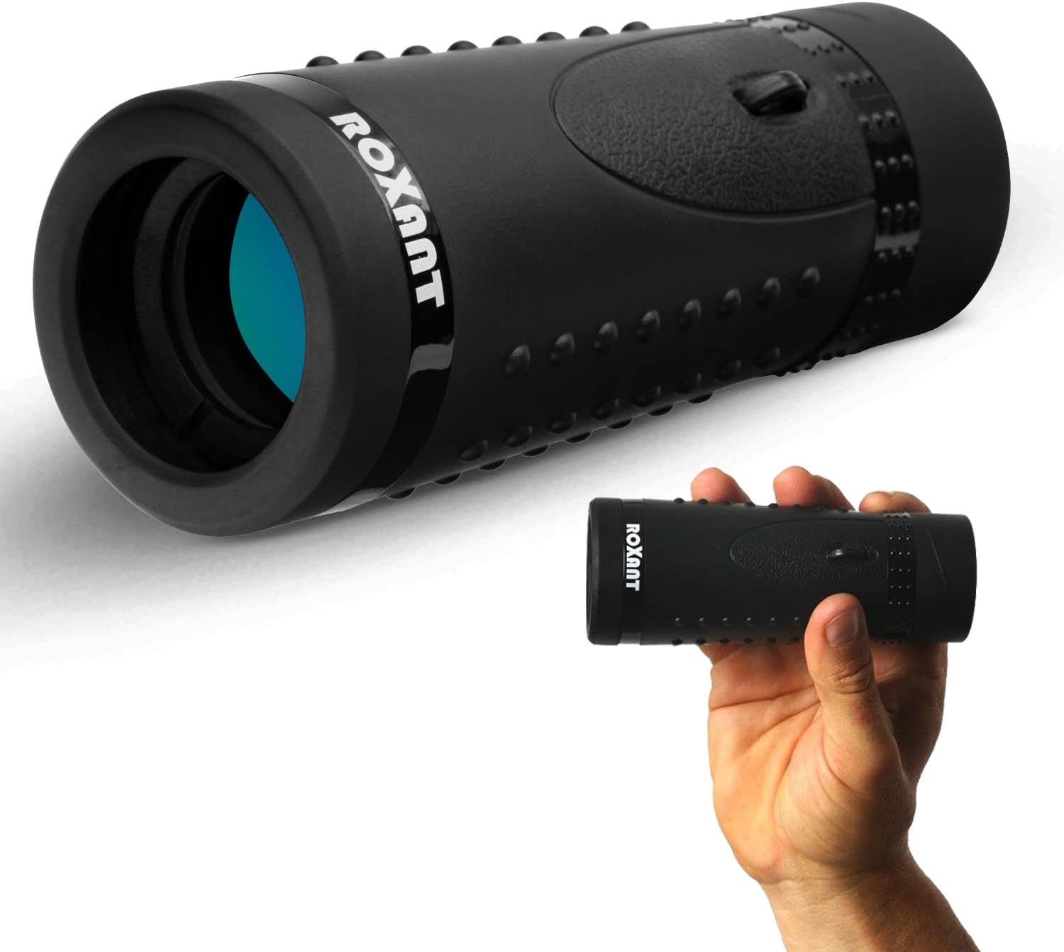 Authentic ROXANT Grip Scope High Definition Wide View Monoculars for Adults High Powered - with Retractable Eyepiece & Fully Multi Coated Optical Glass Lens + Bak4 Prism - Monocular Telescope Black
