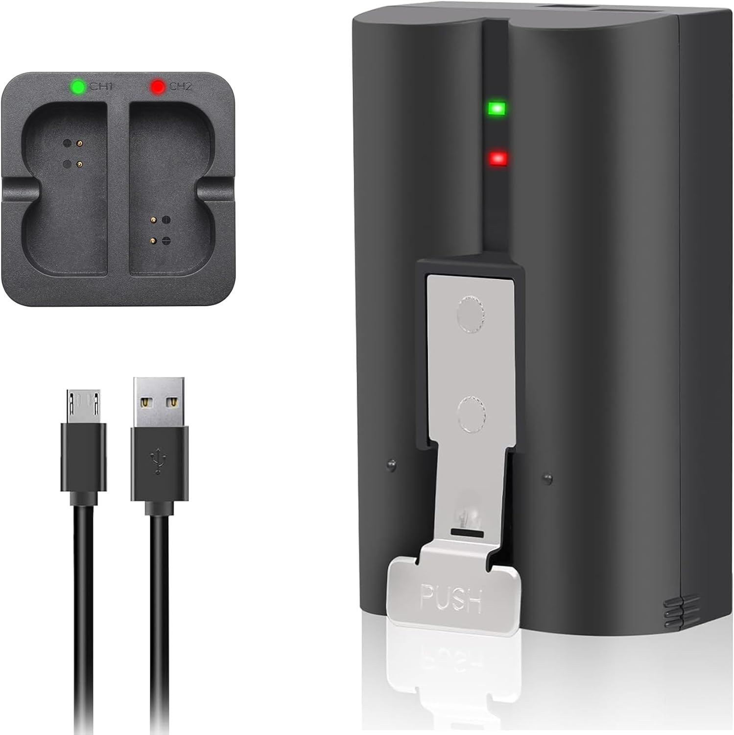1-Pack 6040mAh Replacement Battery with Charger Station for Ring-Doorbell Camera 2/3/3Plus/4, Stick Up Cam and Spotlight Camera, Rechargeable Upgraded Lithium Li-ion V4 Batteries 3.65V Camera Indoor