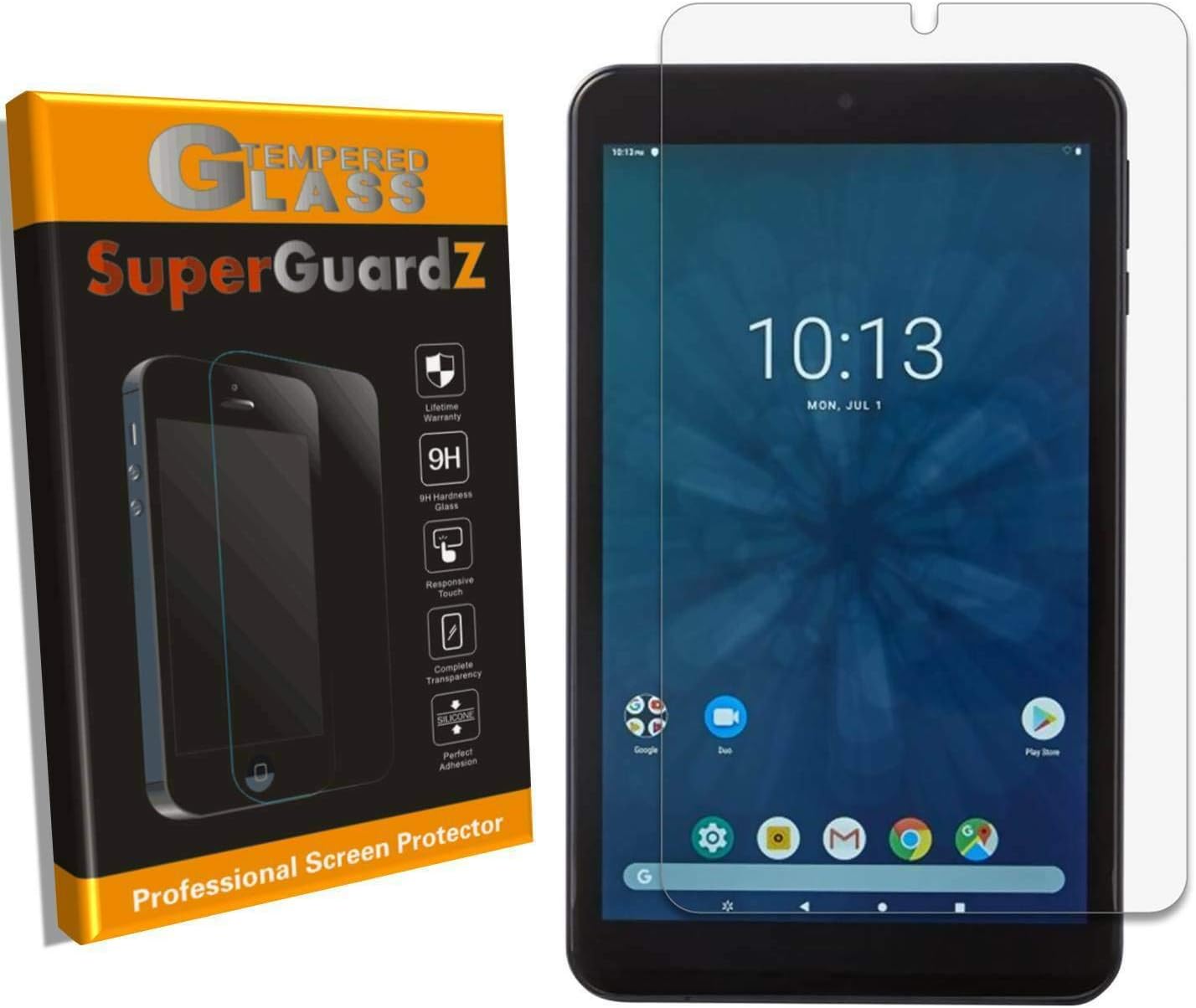 [2-Pack] for Onn 8" Tablet/Onn Surf 8" Screen Protector [Tempered Glass], SuperGuardZ, 9H, 0.3mm, 2.5D Round Edge, Anti-Scratch, Anti-Bubble [Lifetime Replacement]