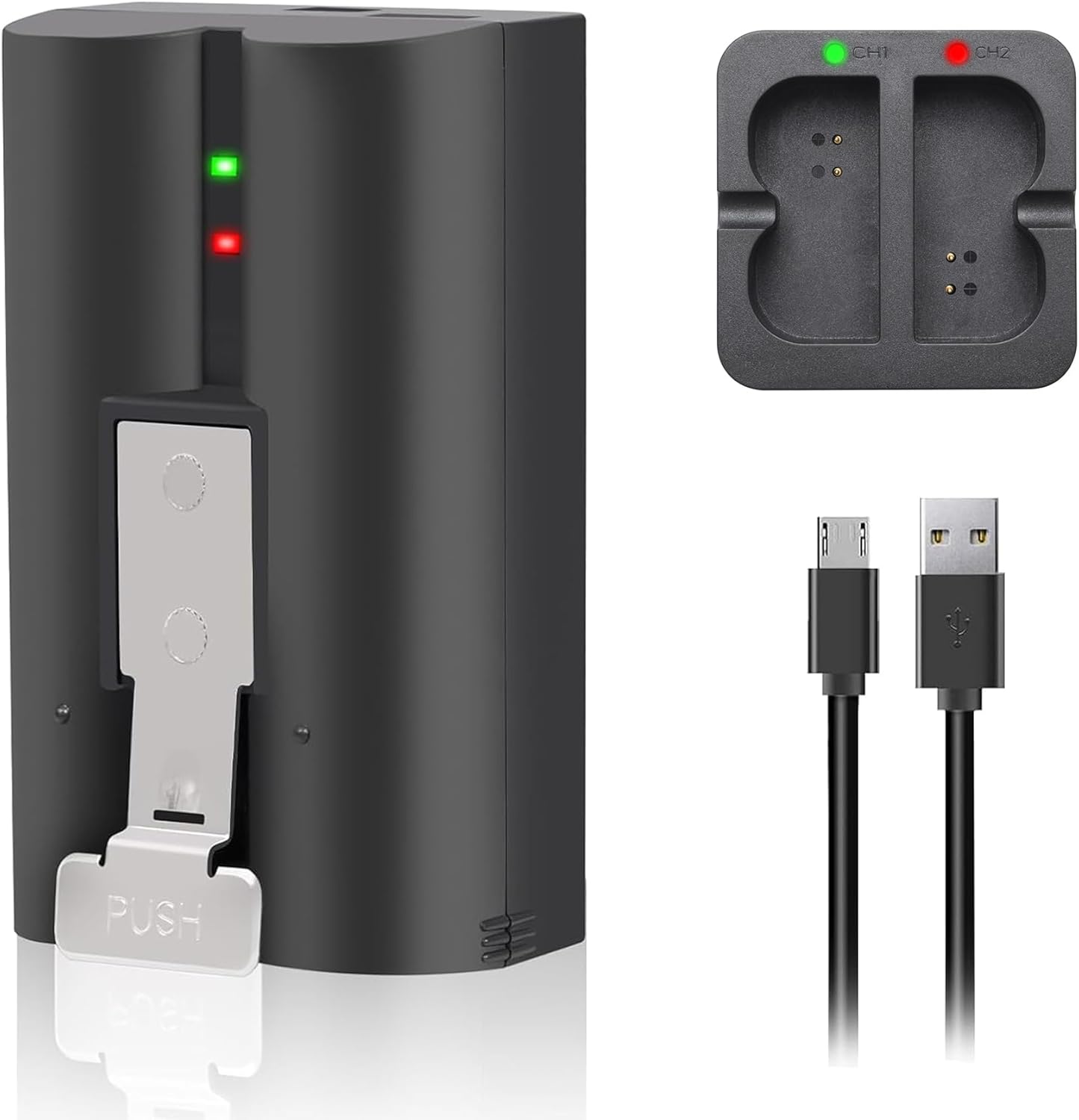 1-Pack 6040mAh Replacement Battery with Charger Station for Ring-Video Doorbell 1/2/3/3 Plus/4, Spotlight Camera and Stick Up Cam, Rechargeable Upgraded Cam Batteries, 3.65V Lithium-Ion Battery Camera