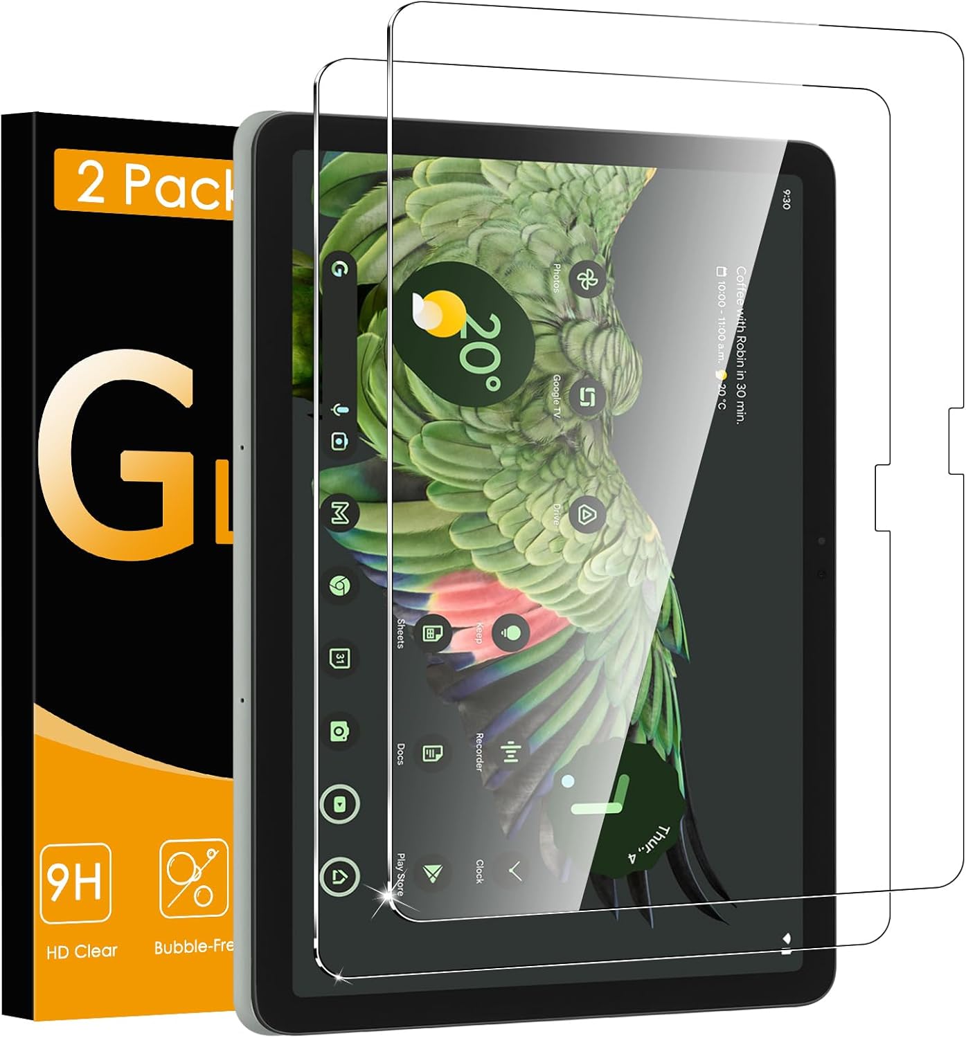 [2 Pack for Google Pixel Tablet Screen Protector Tempered Glass, Ultra-thin HD Clear Anti-Fingerprint Anti-Scratch Film Protector for Pixel Tablet 2023 (11 inch)