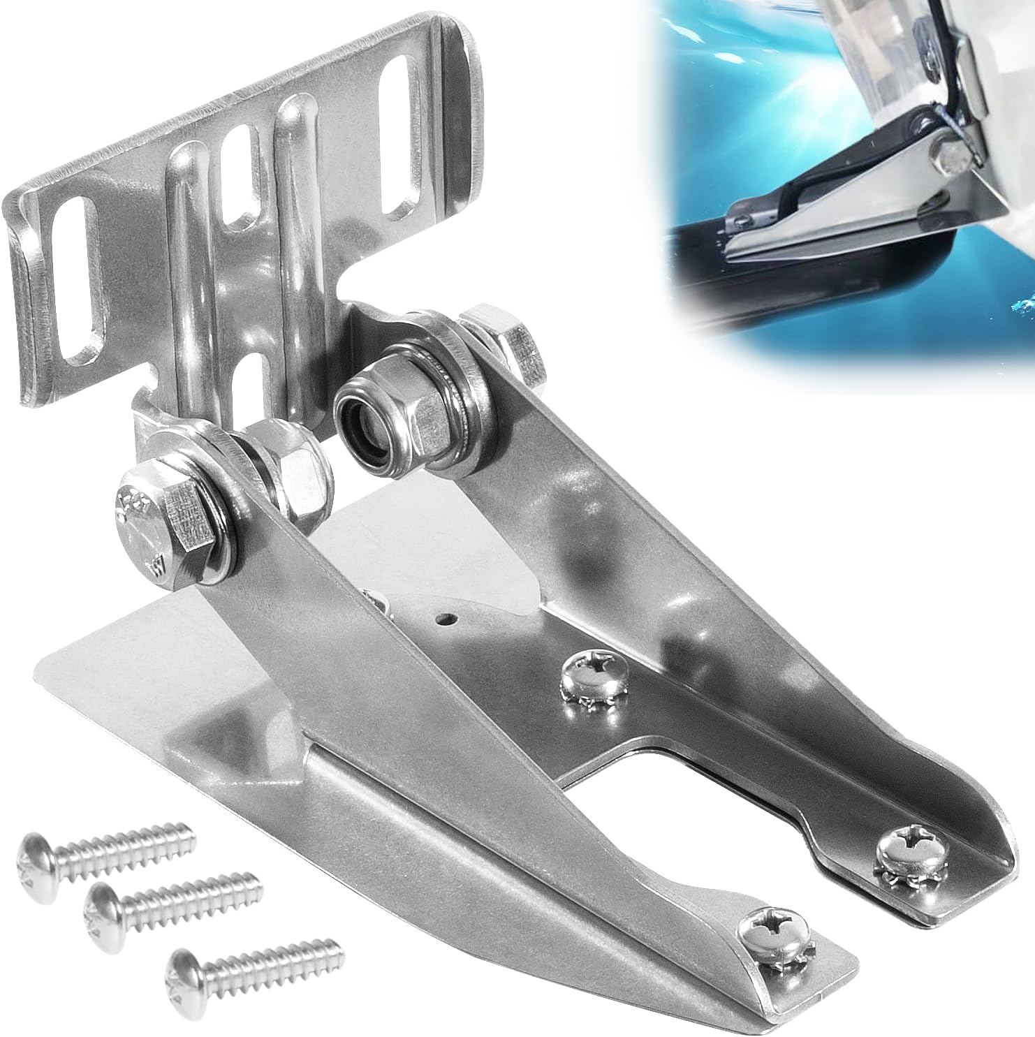 010-12006-11 Heavy Duty Transom Mount with Spray Sheild Compatible with Garmin Echo, EchoMap, GPSMAP, GT 4pin, 8pin, 12pin Transducer - Easily Attach Transducer Mounting Bracket