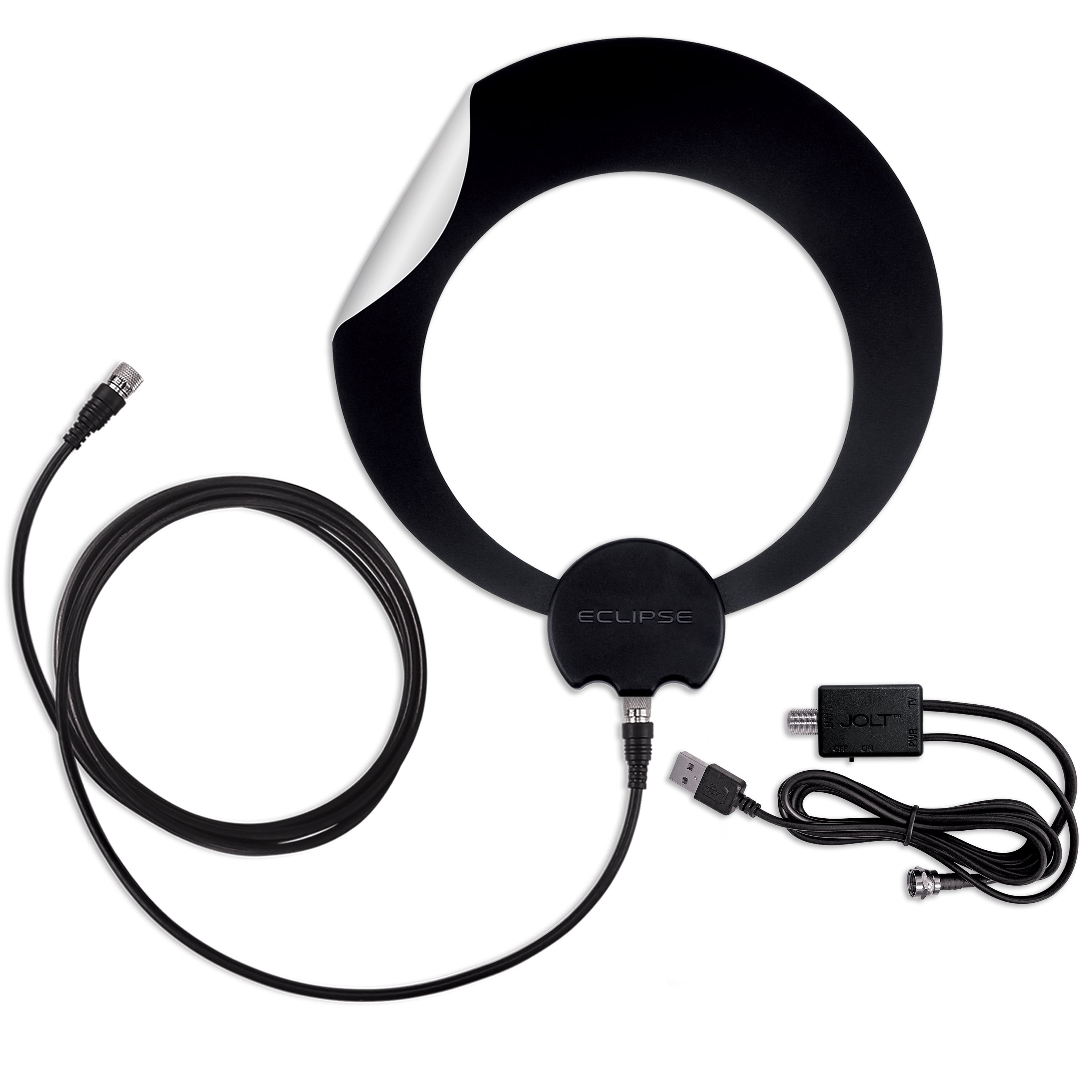 Antennas Direct ClearStream Eclipse Amplified Indoor HDTV Antenna, Reversible, Multi-Directional, 50+ Mile Range – UHD 4K, NEXTGEN TV Ready, Black and White - ECLIPSE