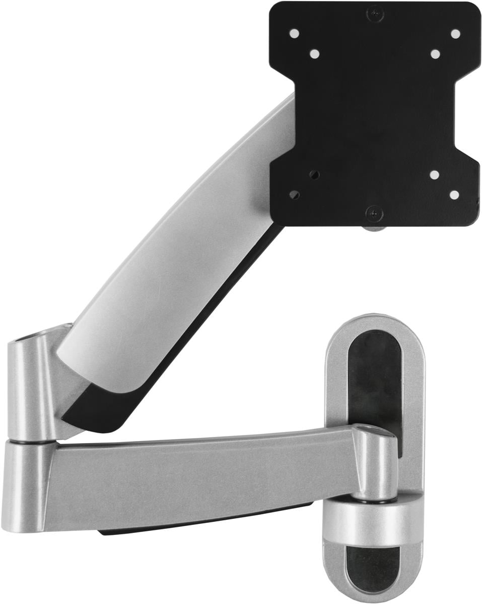 Articulating TV Wall Mount Bracket for 13" to 27" Flat Screen Monitors, Panning, Tilting and Swiveling Bracket, VESA 75x75, 100x100 (Silver) (LMGAS1327)